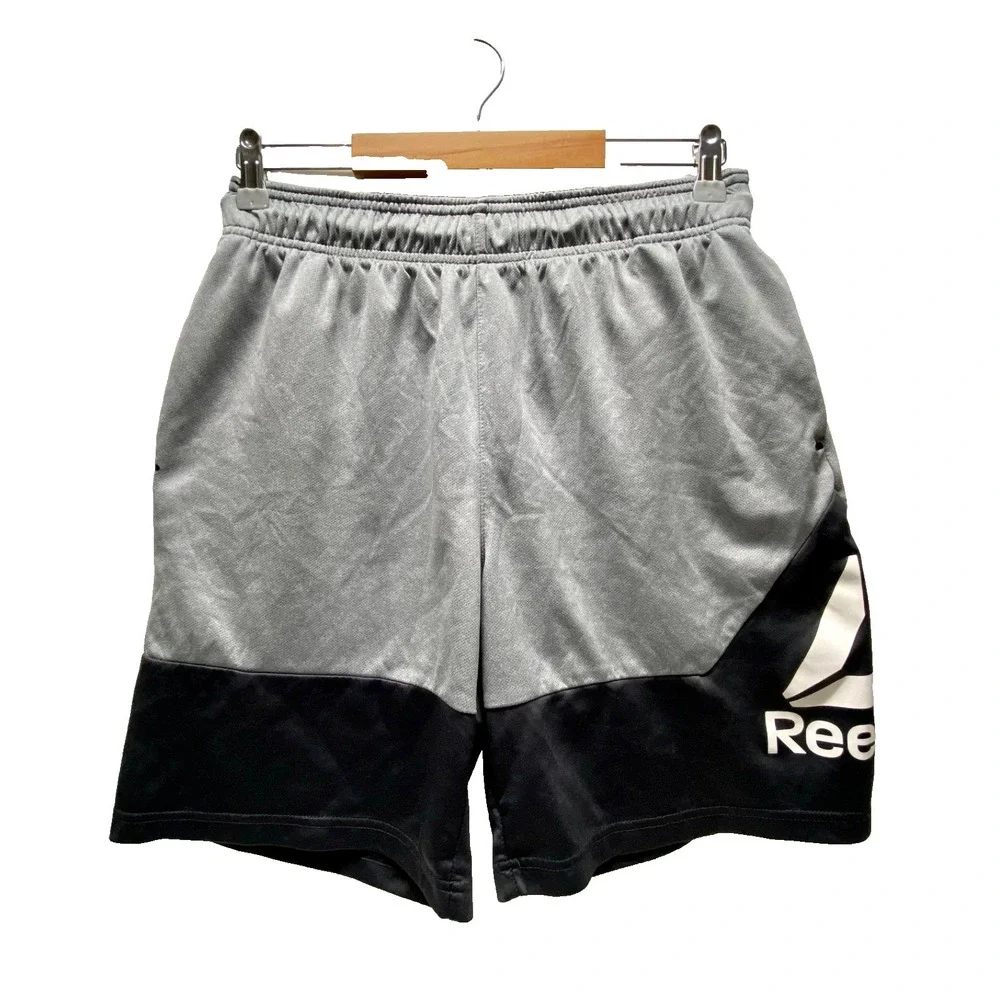 Reebok Athletic Training Shorts Men's Medium Grey Colorblock 7